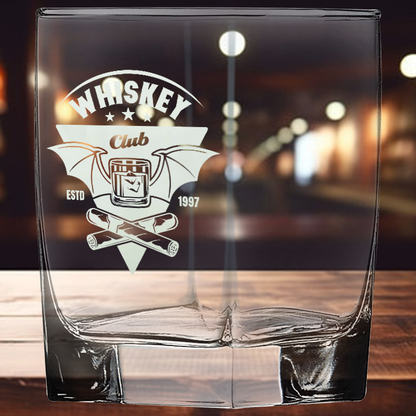 12oz Square Double Old Fashioned Glass - Cork Street Designs