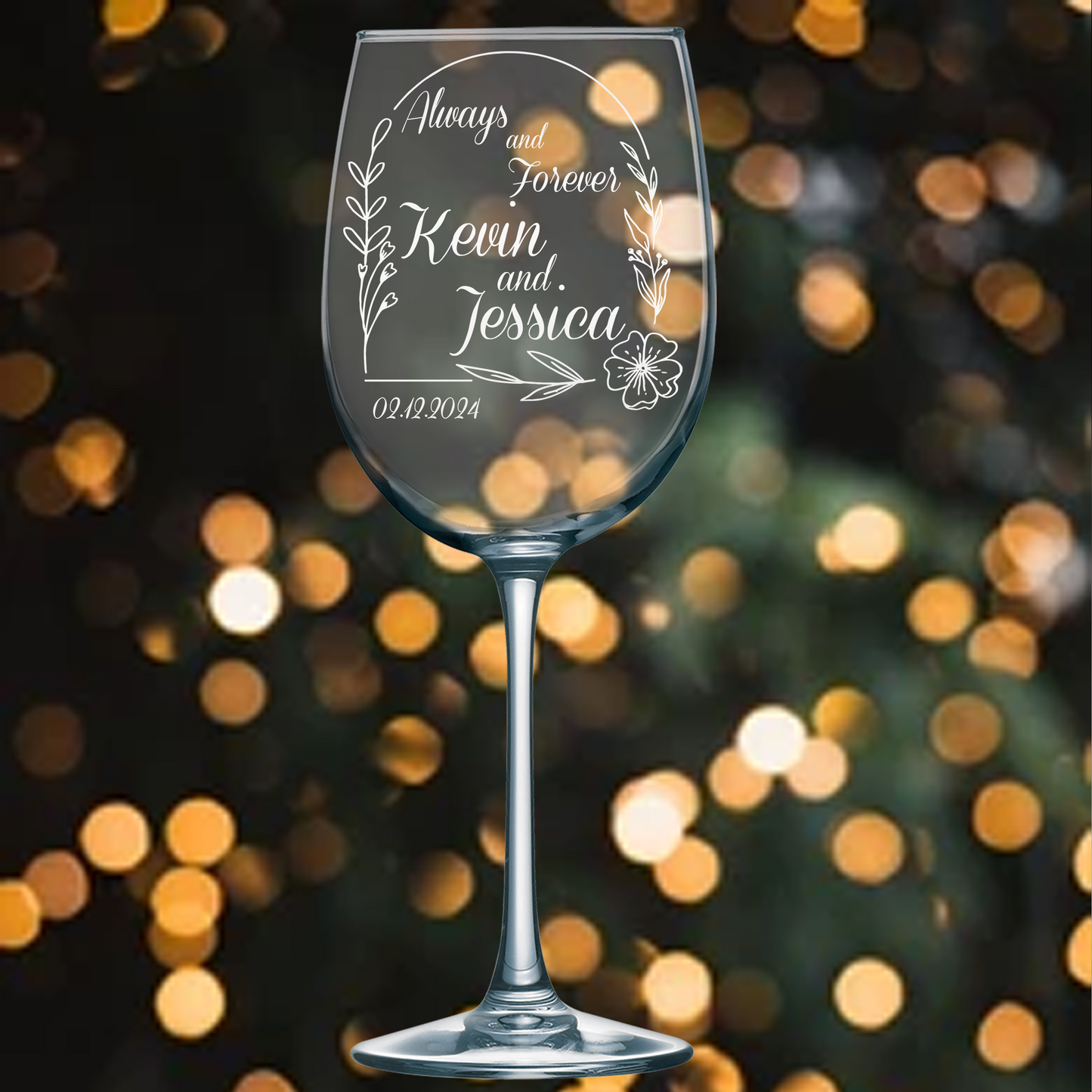 19oz Wine Glass - Bride and Groom