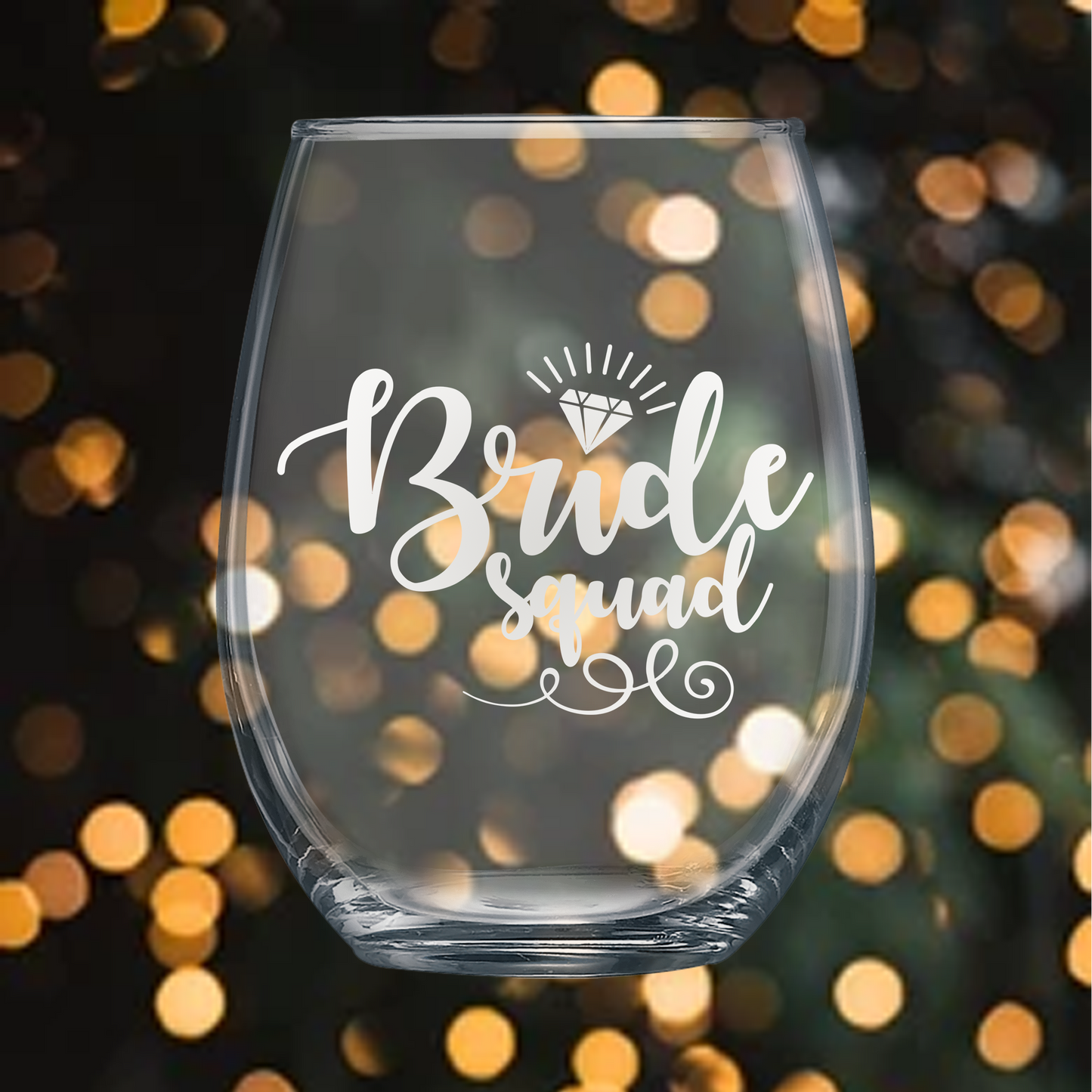 15oz Stemless Wine Glass - Bridesmaid