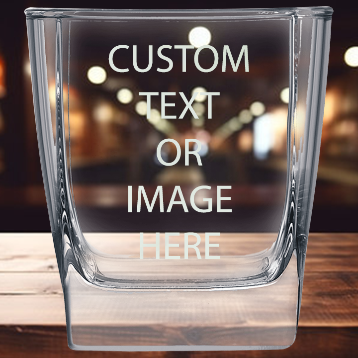 10.5oz Square On The Rocks Glass - Custom