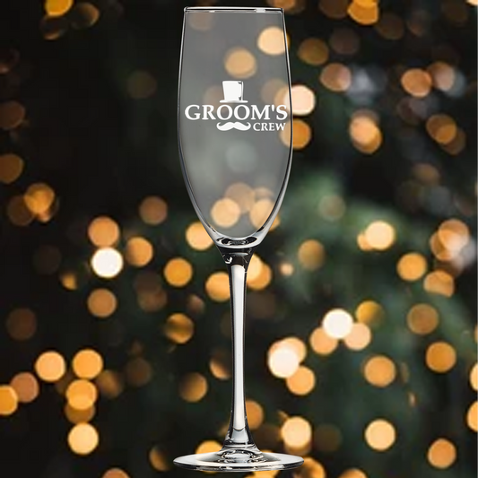 8oz Champagne Flute - Groomsmen