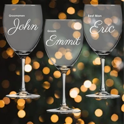 10.5oz Wine Glass - Groomsmen