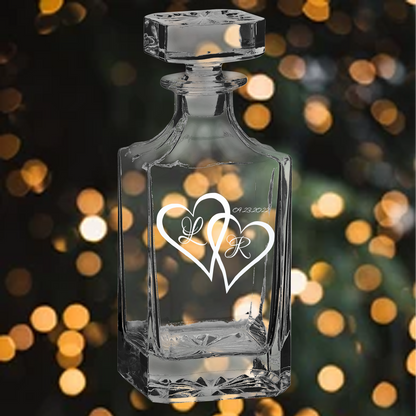 750ml Square Decanter - Bride and Groom