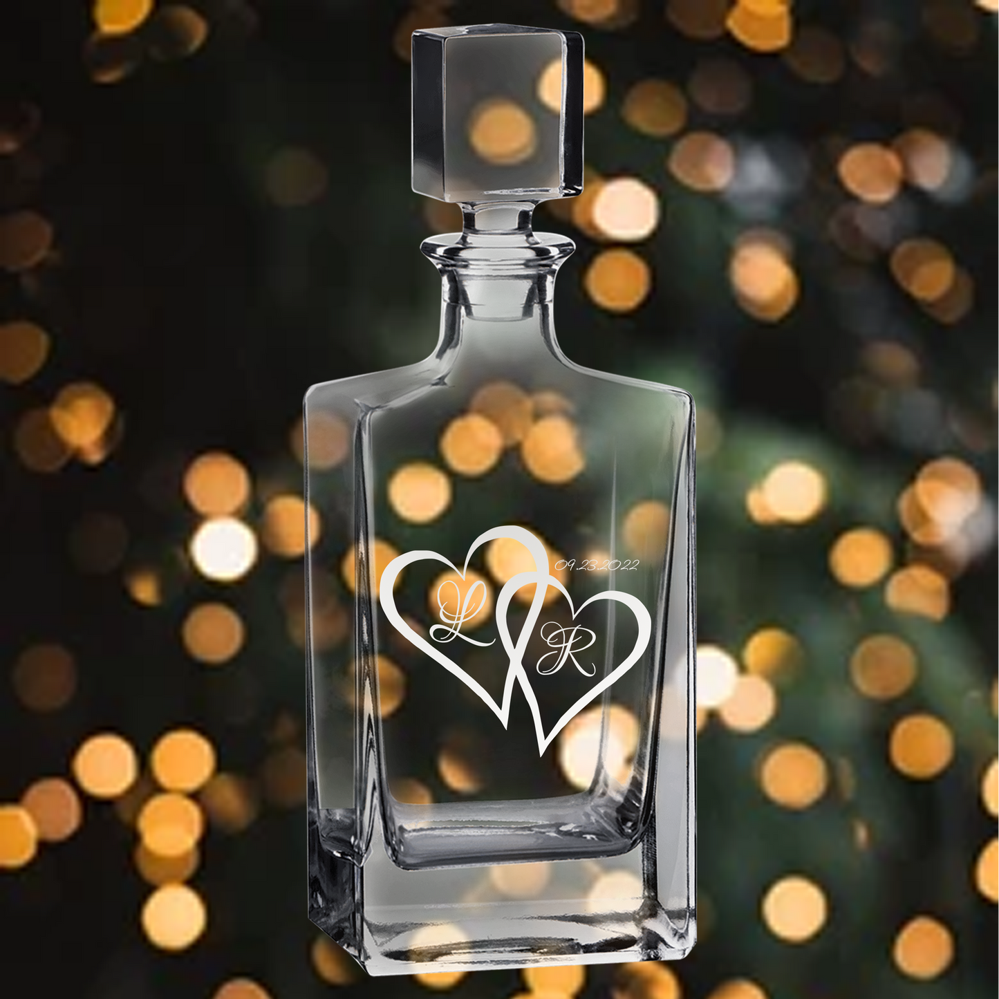 810ml Rectangle Decanter - Bride and Groom