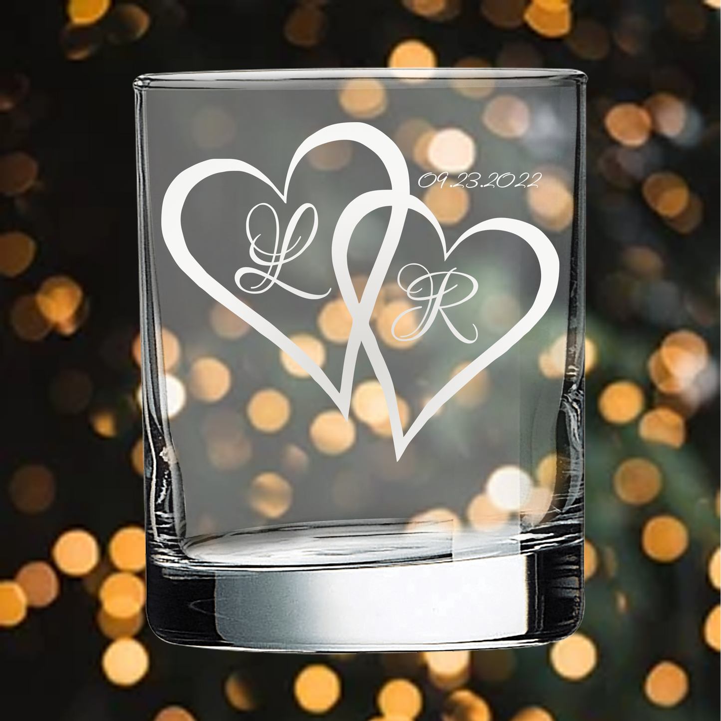 10.5oz On The Rocks Glass - Bride and Groom