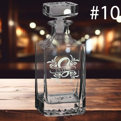 750ml Square Decanter - Monogram