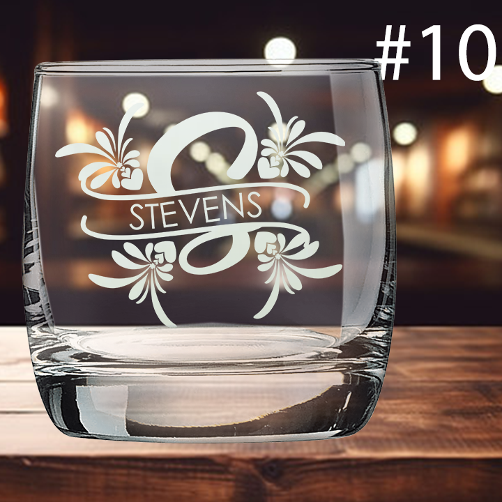 10oz On The Rocks Glass - Monogram