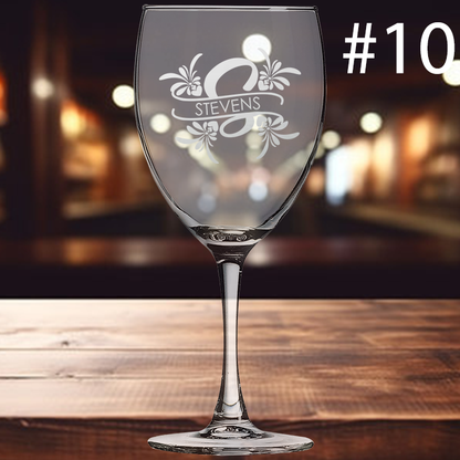 10.5oz Wine Glass - Monogram