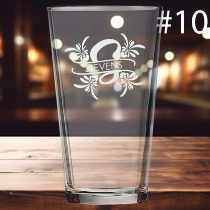 16oz Pint Glass - Monogram