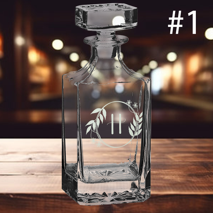 750ml Square Decanter - Monogram