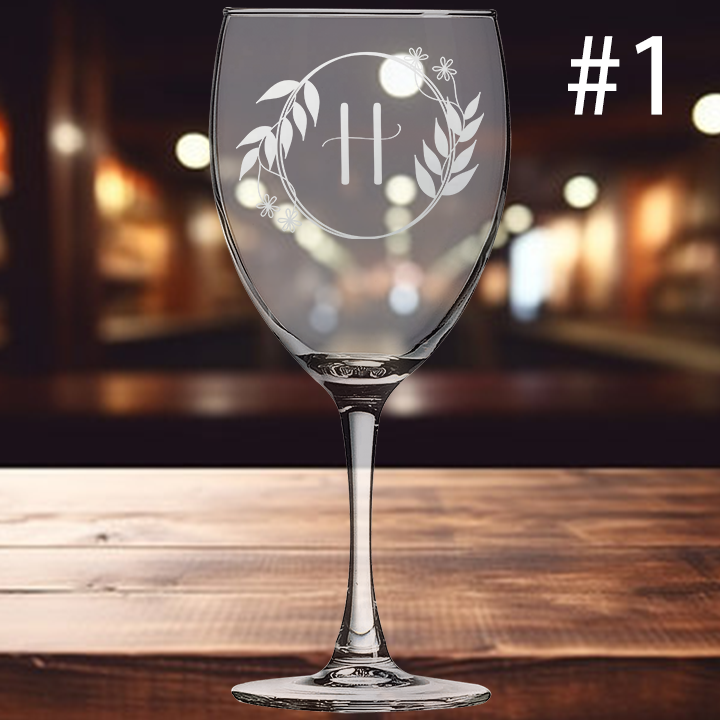 10.5oz Wine Glass - Monogram