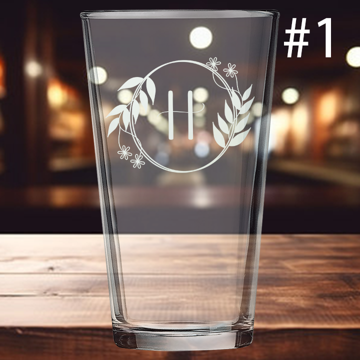 16oz Pint Glass - Monogram