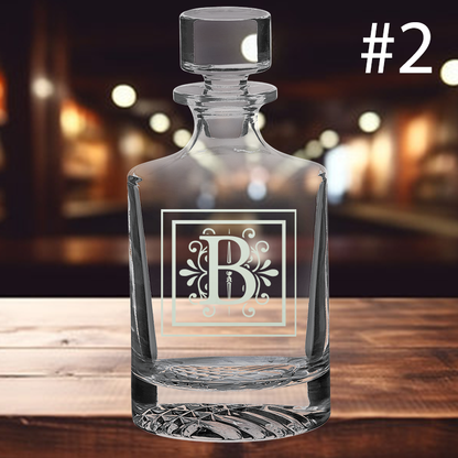 850ml Round Decanter - Monogram