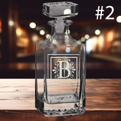 750ml Square Decanter - Monogram