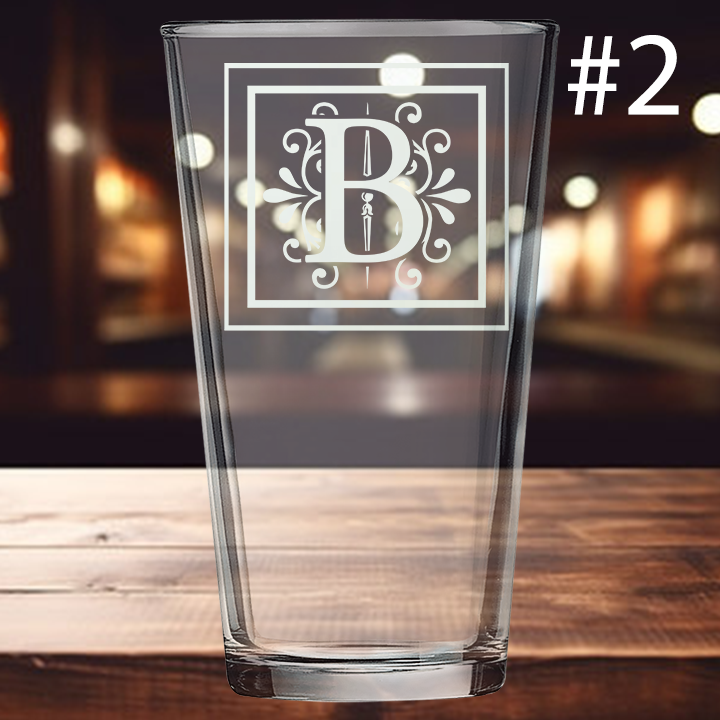 16oz Pint Glass - Monogram