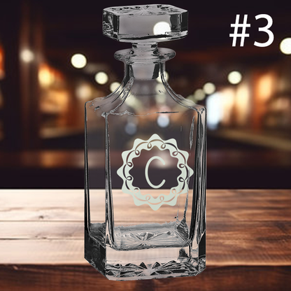 750ml Square Decanter - Monogram