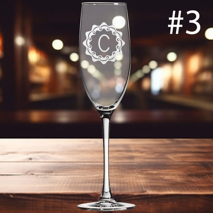 8oz Champagne Flute - Monogram