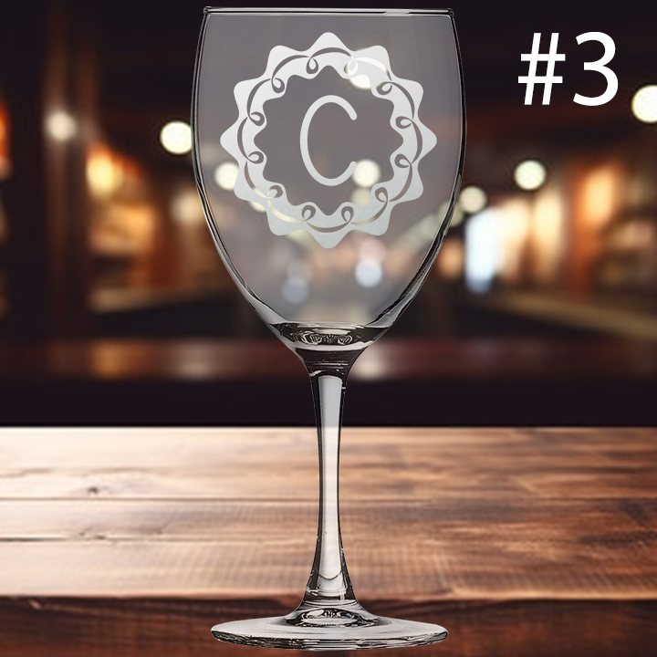 10.5oz Wine Glass - Monogram