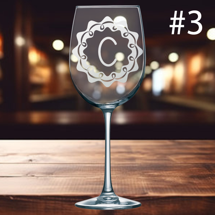 19oz Wine Glass - Monogram