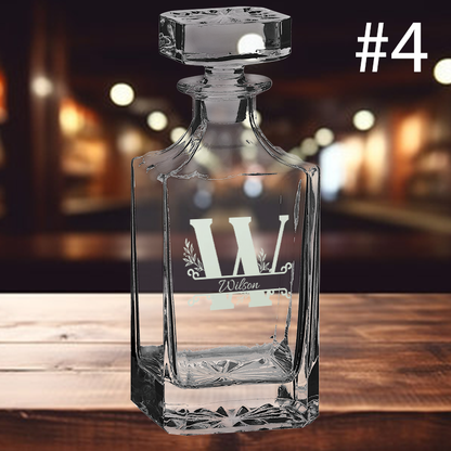 750ml Square Decanter - Monogram