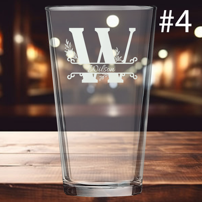 16oz Pint Glass - Monogram