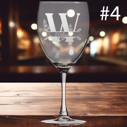 10.5oz Wine Glass - Monogram