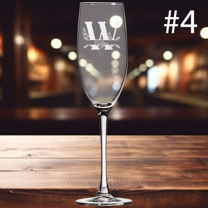 8oz Champagne Flute - Monogram