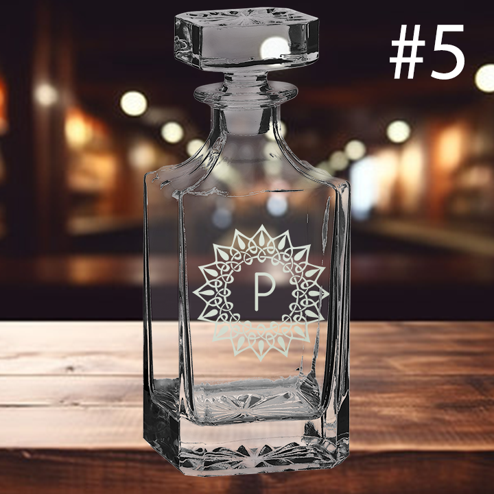 750ml Square Decanter - Monogram