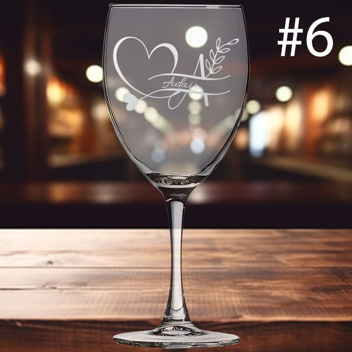 10.5oz Wine Glass - Monogram