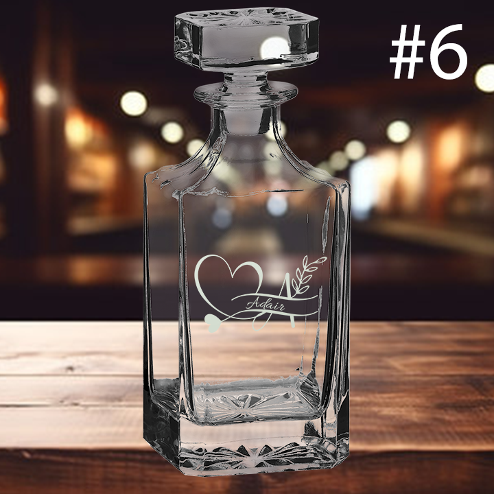 750ml Square Decanter - Monogram