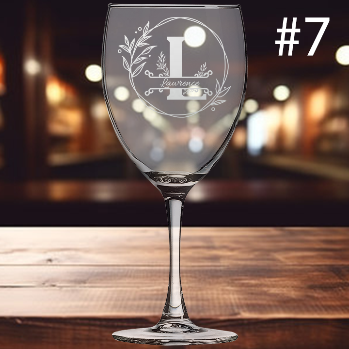 10.5oz Wine Glass - Monogram