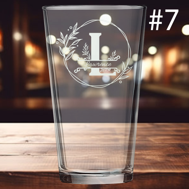 16oz Pint Glass - Monogram