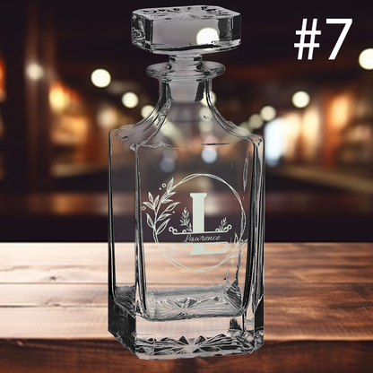 750ml Square Decanter - Monogram