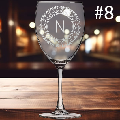 10.5oz Wine Glass - Monogram