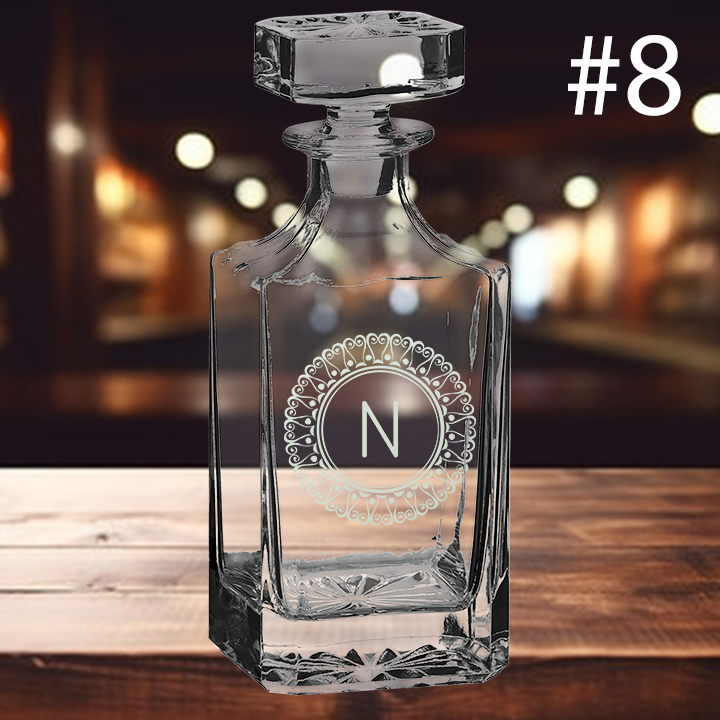 750ml Square Decanter - Monogram