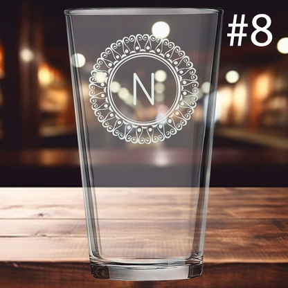 16oz Pint Glass - Monogram