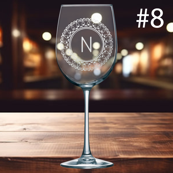 19oz Wine Glass - Monogram