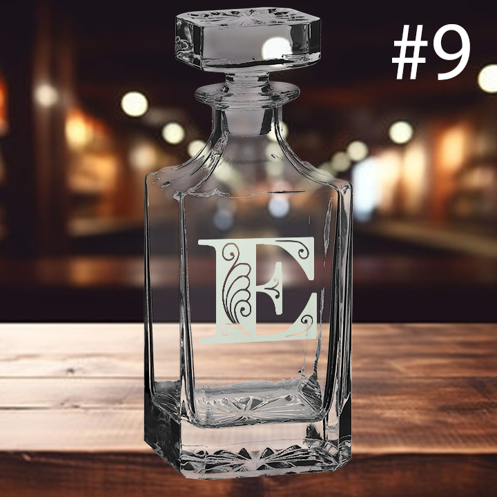 750ml Square Decanter - Monogram