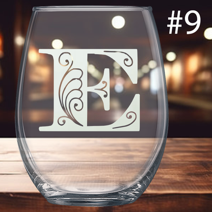 15oz Stemless Wine Glass - Monogram