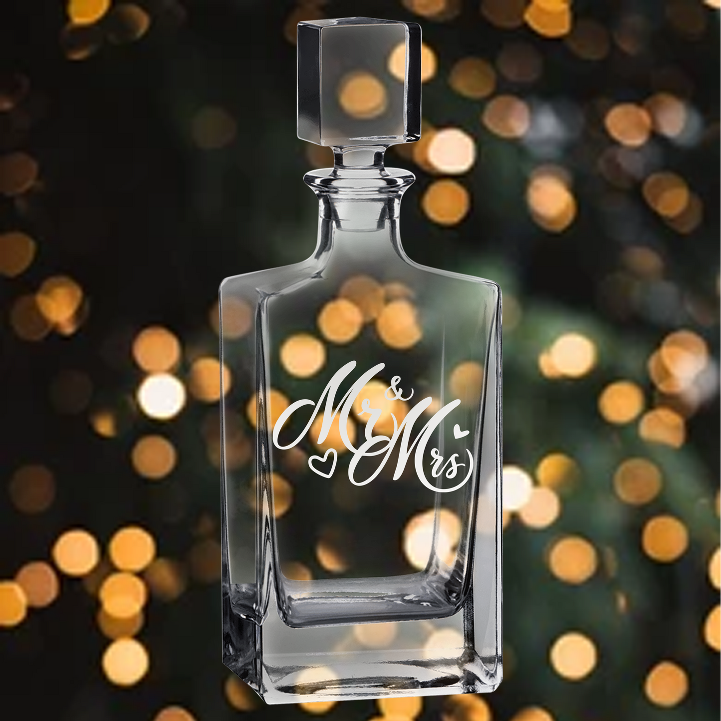 810ml Rectangle Decanter - Bride and Groom